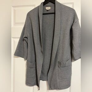 Aritzia Wilfred wool Copernic open weave cardigan grey size small